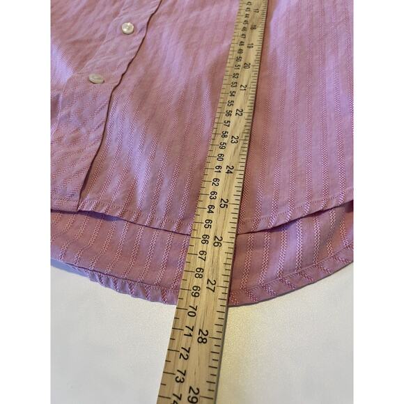 Ted Baker Men's 15.5-32/33 Dress Shirt Pink Stripe Button Down Business Office - Picture 6 of 6